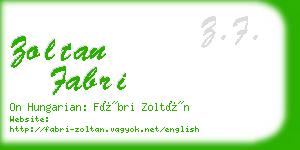 zoltan fabri business card